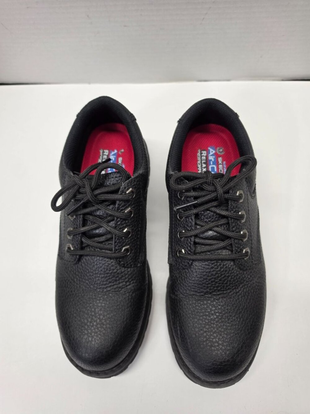 Skechers Work Cottonwood Jaken SR Shoes Mens 7.5 Black Leather Slip Resistant